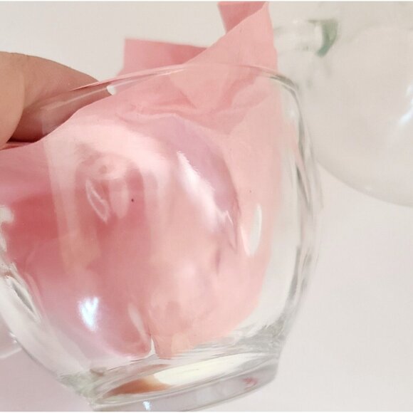 Vtg Hazel-Atlas Tear Drop Clear Glass Replacement Cup for Snack Tray Set of 4 - Picture 5 of 9